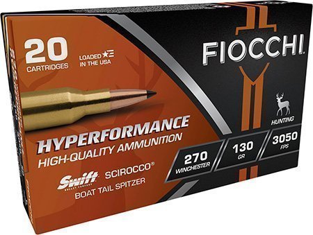 Fiocchi 270 Win 130-grain Swift Scirocco II Bonded ammunition