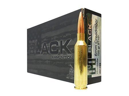 Hornady Black 6mm Creedmoor 105-grain BTHP ammunition 20-count box