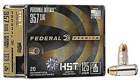 Federal Premium HST .357 Sig 125-grain Jacketed Hollow Point ammunition 20rd box