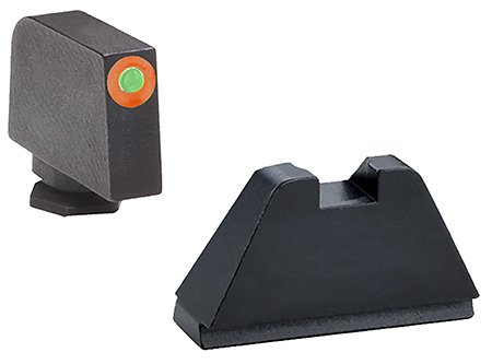 AmeriGlo GL511 XL tall suppressor/optic height sight set green tritium front black rear