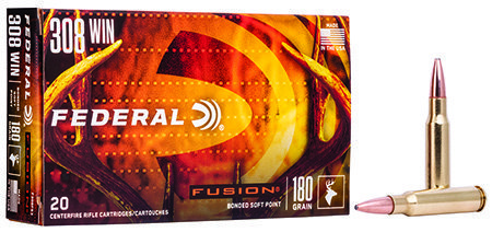 Federal Fusion 308 Win 180-grain Jacketed Soft Point ammunition