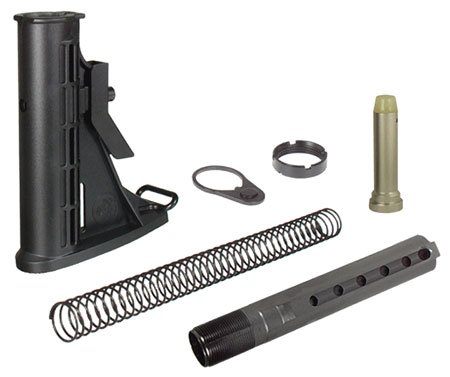 UTG Pro RBU6BM Mil-Spec Stock Assembly Black Synthetic 6 Position for AR-15, M16