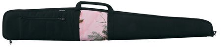 Bulldog BD215 Camo Panel Shotgun Case made of Water-Resistant Nylon with Black Finish & Camo Pink Panel, Floatable Design, Full Length Zipper & Foam Padding 52" L