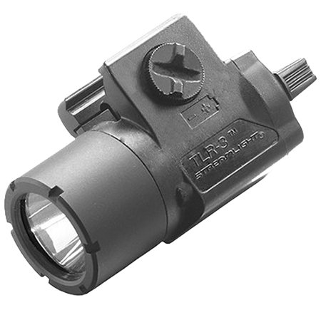 Streamlight 69220 TLR-3 Weapon Light For Handgun 170 Lumens Output White LED Light 115 Meters Beam Rail Grip Clamp Mount Matte Black Polymer