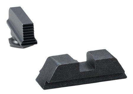 AmeriGlo GL429 Optic Compatible Sight Set for Glock Black | XL Black with Serrated Front Sight XL Black Flat Rear Sight