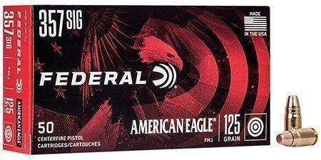 Federal American Eagle 357 Sig 125-grain FMJ ammunition