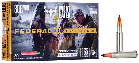 Federal Premium Trophy Copper .308 Win 165-grain rifle ammunition 20rd