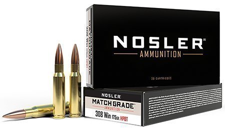 Nosler Match Grade .308 Win 175-grain Custom Competition HPBT ammunition