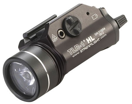 Streamlight 69260 TLR-1 HL Weapon Light Black Anodized For Handguns, 1000 Lumens White LED Bulb, 283 Meters, Beam Rail Grip Clamp Mount