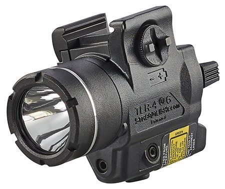 Streamlight 69245 TLR-4G Weapon Light w/Laser 160 Lumens Output White LED Light Green Laser 113 Meters Beam Rail Grip Clamp Mount Black Anodized Polymer