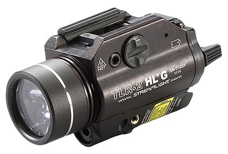 Streamlight 69265 TLR-2 HL G Weapon Light w/Laser 1000 Lumens Output White LED Light Green Laser 283 Meters Beam Picatinny Rail Mount Black Anodized Aluminum