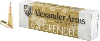 Alexander Arms 6.5 Grendel 123 grain Lapua Scenar Boat Tail Open Tip Match ammunition