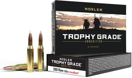 Nosler Trophy Grade 260 Remington 130gr AccuBond polymer-tipped ammunition