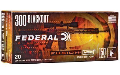 Federal Fusion MSR .300 AAC Blackout 150-grain Jacketed Soft Point ammunition