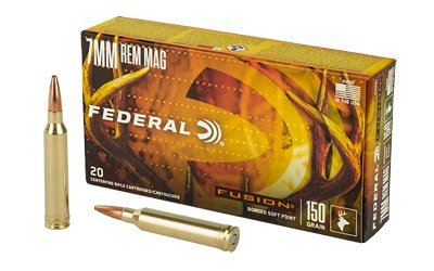 Federal Fusion 7mm Remington Magnum 150-grain Fusion Soft Point ammunition box