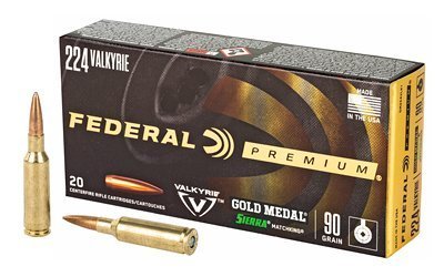 Federal Gold Medal 224 Valkyrie 90-grain Sierra MatchKing BTHP ammunition