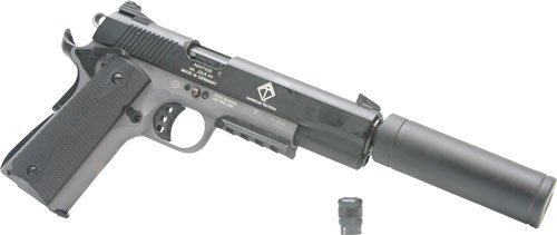 Semiauto handgun with silencer