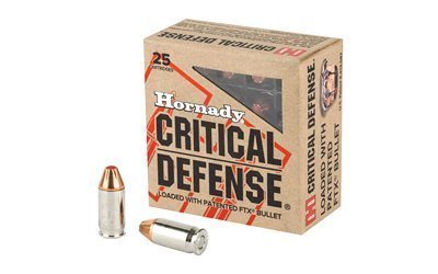 Hornady Critical Defense .380 ACP 90-grain FTX polymer-tipped ammunition