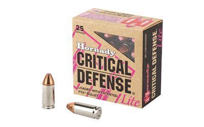 Hornady Critical Defense Lite 9mm Luger 100-grain FTX polymer tip ammunition
