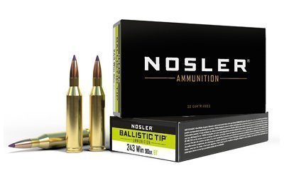 Nosler Ballistic Tip .243 Winchester 90-grain Polymer Tip ammunition