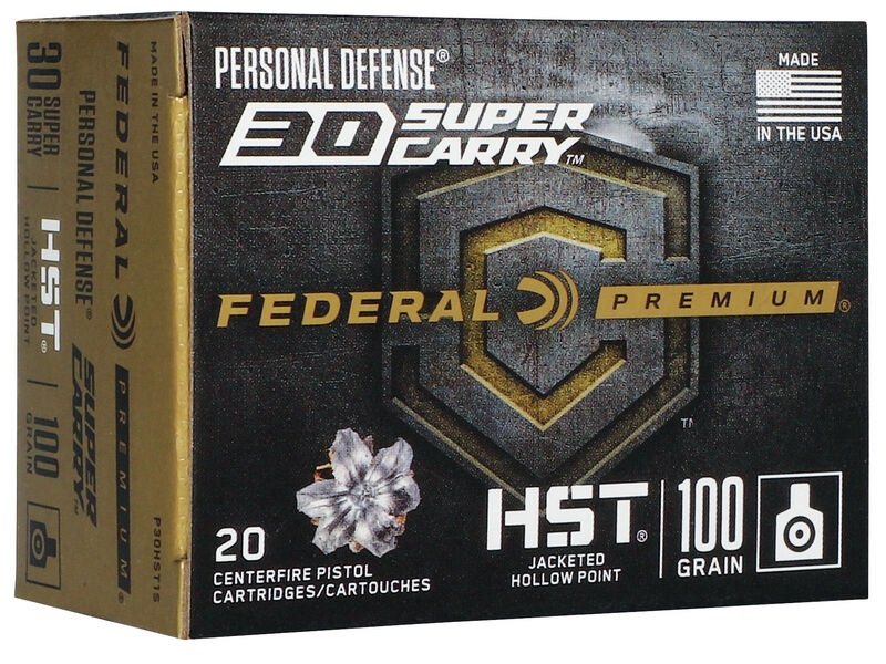 Federal Premium 30 Super Carry 100gr HST Jacketed Hollow Point 20rd