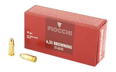 Fiocchi .25 ACP 50-grain FMJ ammunition