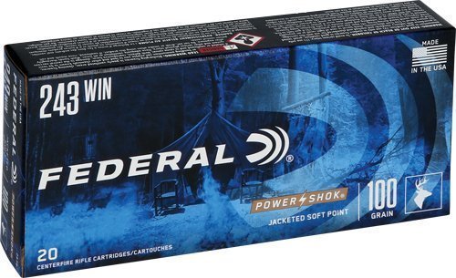 Federal Power-Shok .243 Winchester 100-grain Jacketed Soft Point ammunition