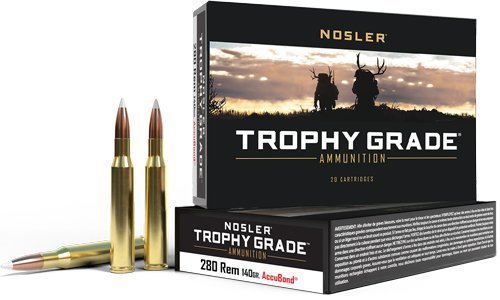 Nosler Trophy Grade .280 Rem 140-grain AccuBond polymer-tipped ammunition