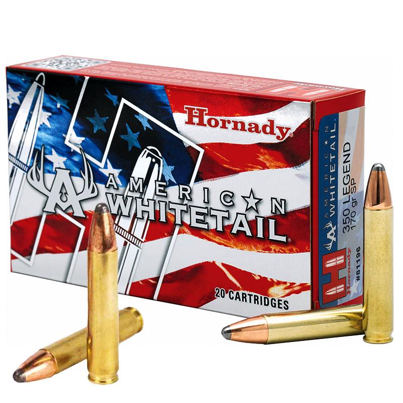 Hornady American Whitetail .350 Legend 170-grain InterLock jacketed soft point ammunition
