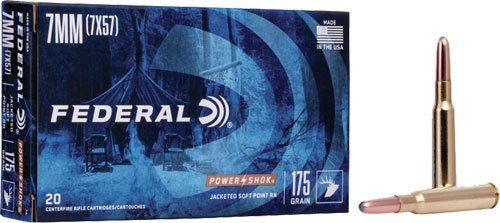 Federal Power-Shok 7mm Mauser 175-grain Jacketed Soft Point ammunition