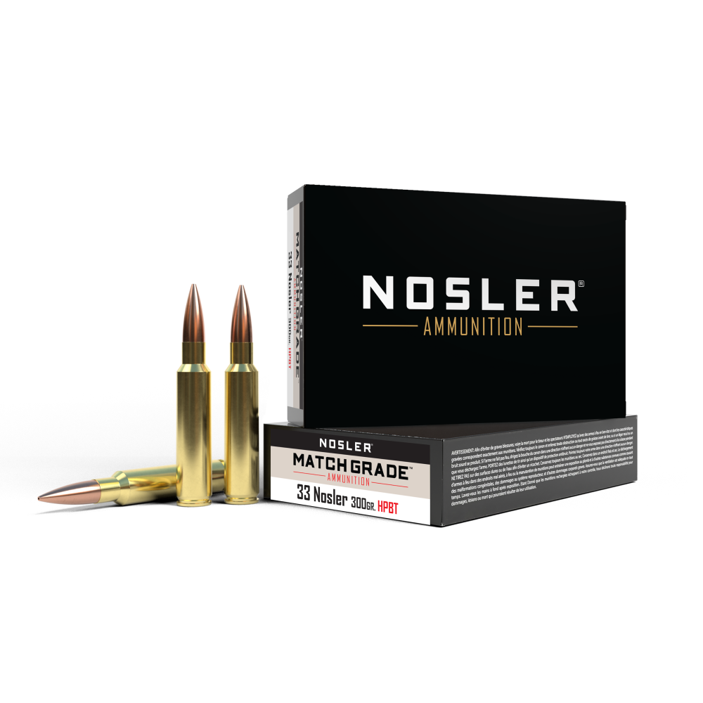 Nosler Match Grade .33 Nosler 300-grain CC HPBT jacketed hollow point ammunition