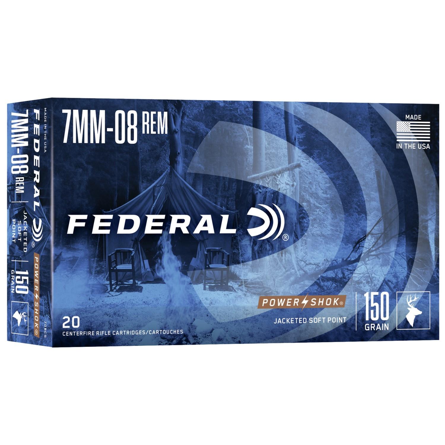 Federal Power-Shok 7mm-08 Rem 150-grain Jacketed Soft Point ammunition
