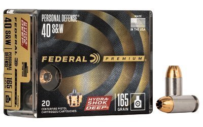 Federal Premium Hydra-Shok Deep .40 S&W 165-grain Hollow Point ammunition box