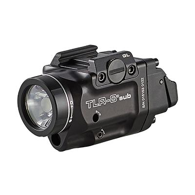 Streamlight 69417 TLR-8 Sub w/Laser Red Laser 500 Lumens, 640-660nM Wavelength, Black 141 Meters Beam Distance, Fits Sig P365/P365XL Handgun Rail Clamp Mount