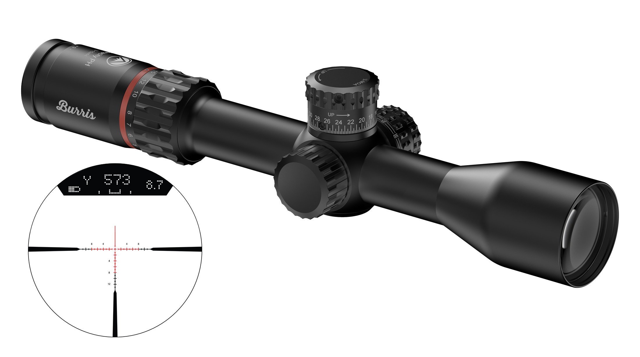 Burris Veracity PH rifle scope HUD Rapid Cross MOA 30mm 44mm
