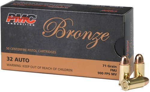 PMC Bronze .32 ACP 71-grain FMJ ammunition