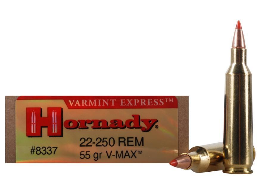Hornady Varmint Express 22-250 Rem 55-grain V-MAX polymer-tipped ammunition