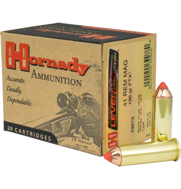 Hornady LEVERevolution .41 Rem Mag 190-grain FTX polymer-tipped ammunition