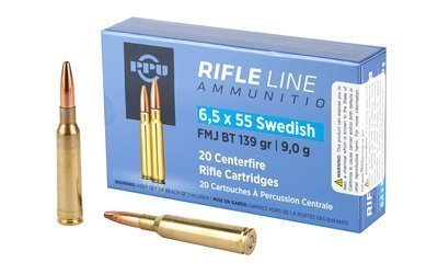 PPU 6.5x55 Swedish 139-grain FMJ Boat Tail ammunition