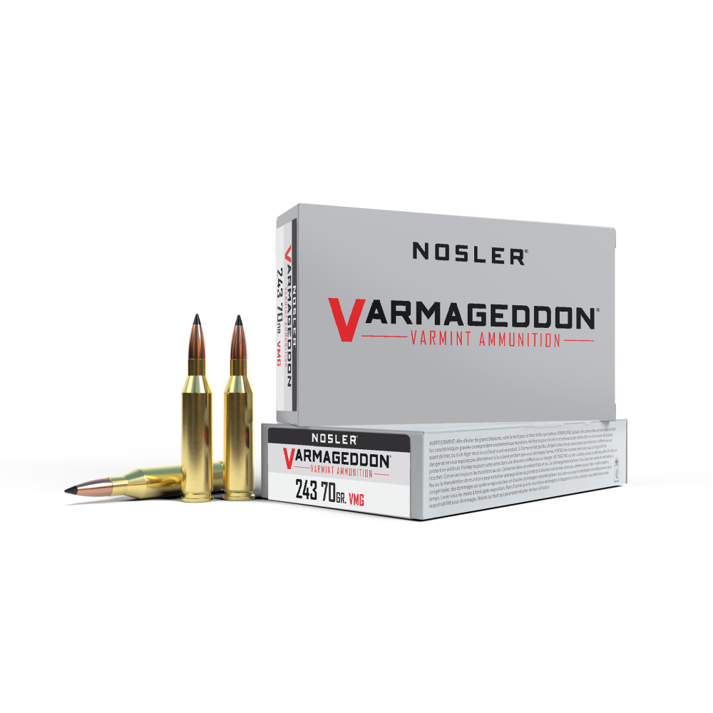 Nosler Varmageddon .243 Winchester 70 grain polymer-tipped ammunition