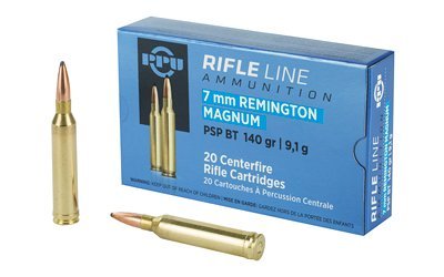 PPU PP7RM1 7mm Remington Magnum 140-grain Pointed Soft Point Boat Tail ammunition