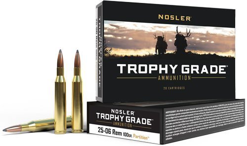 Nosler Trophy 25-06 Remington 100-grain Partition polymer-tipped ammunition