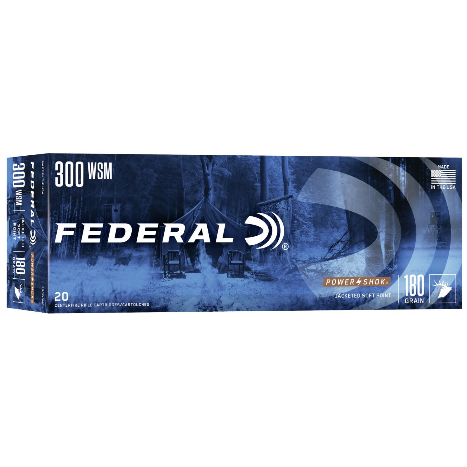 Federal Power-Shok 300 WSM 180-grain Jacketed Soft Point ammunition