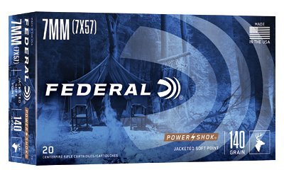 Federal Power-Shok 7mm Mauser 140-grain Jacketed Soft Point ammunition