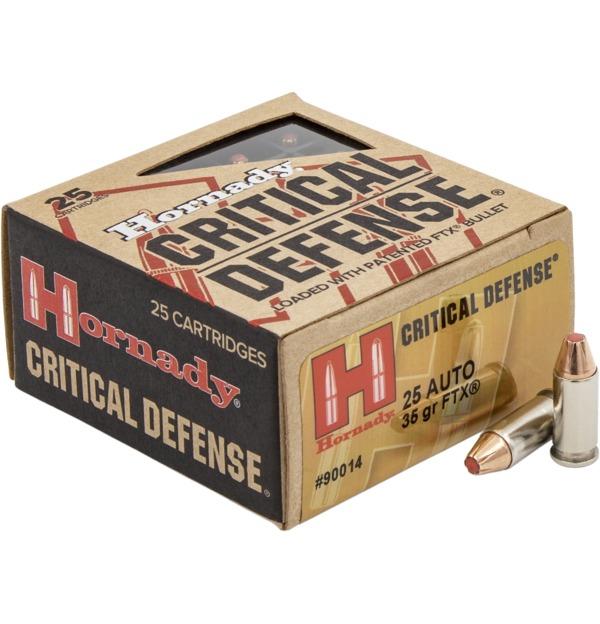 Hornady Critical Defense .25 ACP 35-grain FTX ammunition