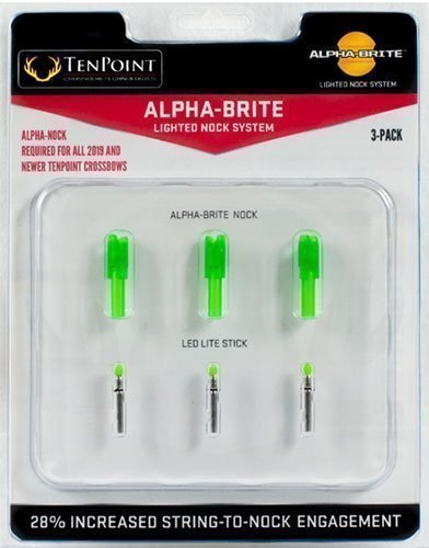TENPOINT LIGHTED XBOW NOCK - ALPHA-BRITE .297" GREEN 3PK - Image 2