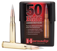 Hornady Match .50 BMG 750-grain A-MAX ammunition, 10 rounds per box