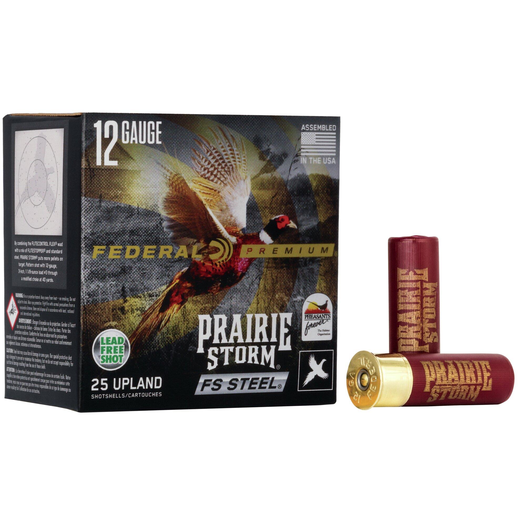 Federal Premium Prairie Storm FS Steel 12 Gauge 3-inch 1-1/8 oz #3 shotshells