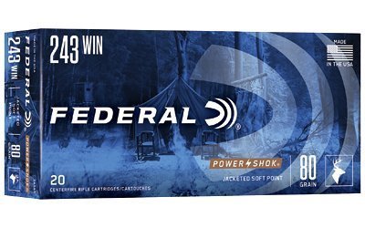 Federal Power-Shok .243 Winchester 80-grain Jacketed Soft Point ammunition