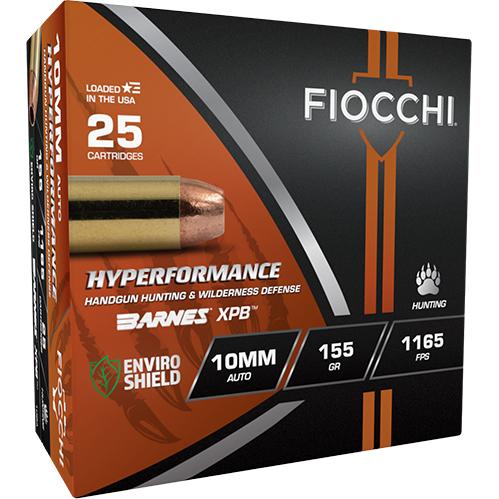 Fiocchi Hyperformance Hunt 10mm Auto 155-grain Barnes XPB hollow point ammunition